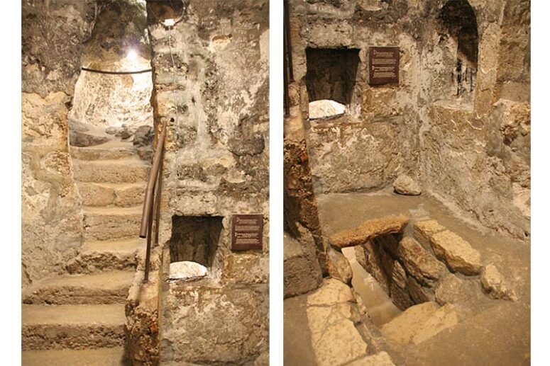 Steps leading to Lazarus' tomb, Bethany.