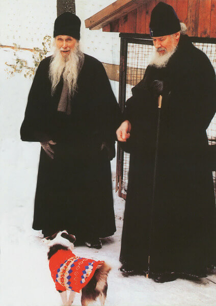 Archimandrite Kirill Pavlov with the future His Holiness Patriarch Alexius II