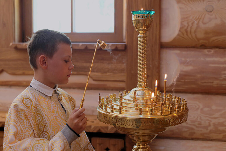 A pair of Floor Standing Church Candle Holders