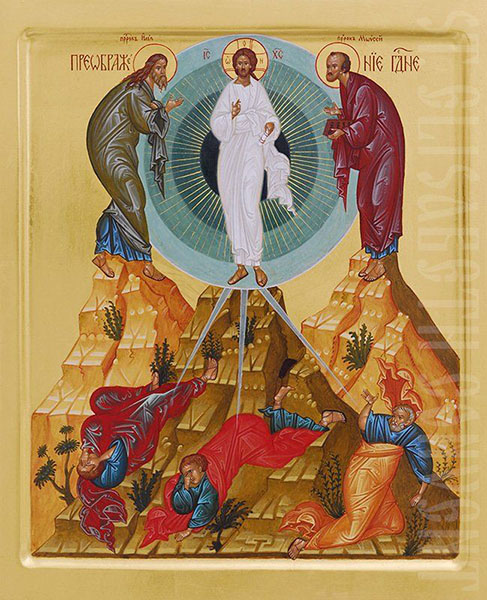 Hand-painted and lacquered icons of the Transfiguration