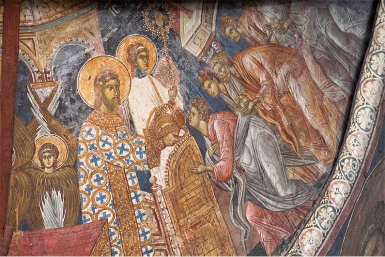 Communion of the Apostles. Fresco at the Dečani Monastery (Serbia). 14th century.