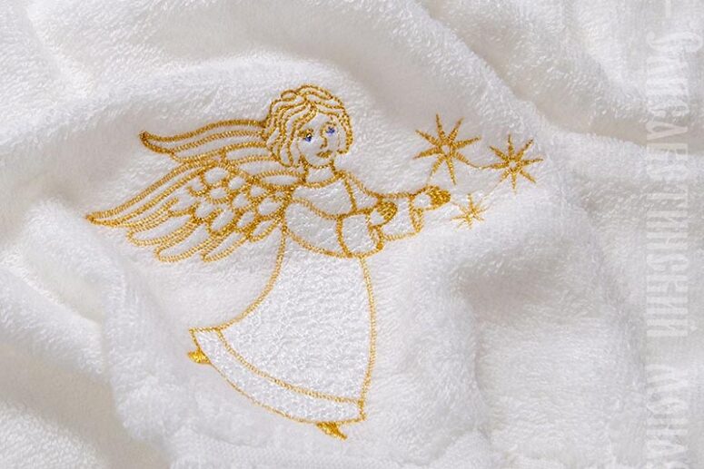 An embroidered terry towel