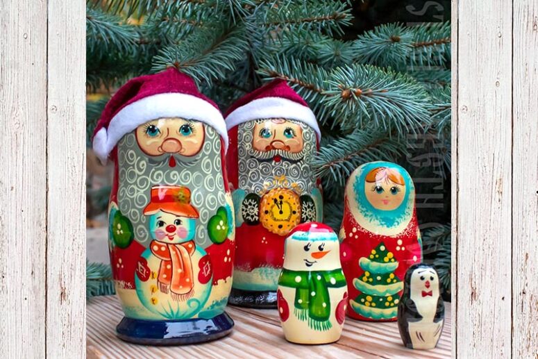 Nativity Set of Wooden Matryoshka Dolls