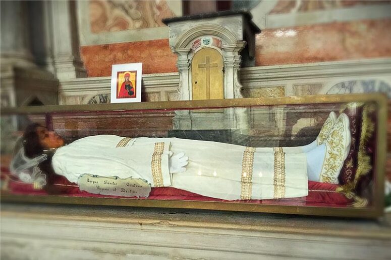 Remarkably preserved relics of the holy martyr Christine of Bolsena, who suffered for Christ in the 3rd century