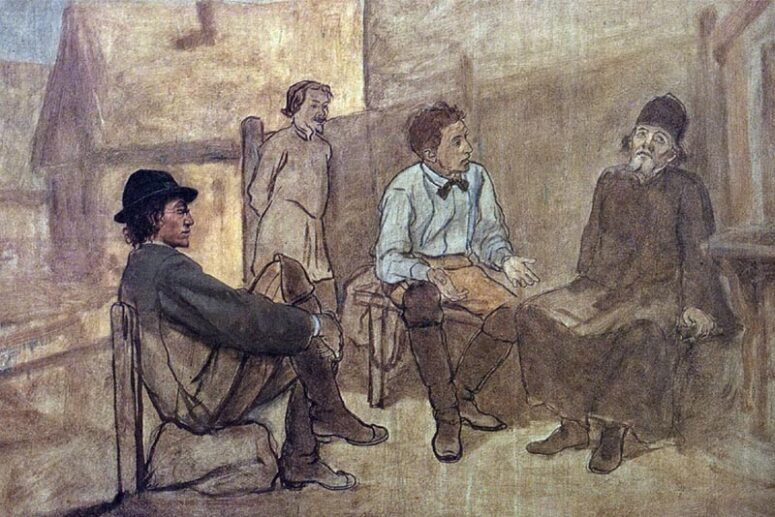 Conversation between Students and a Monk by V.G. Perov, 1871. Tretyakov Gallery, Moscow