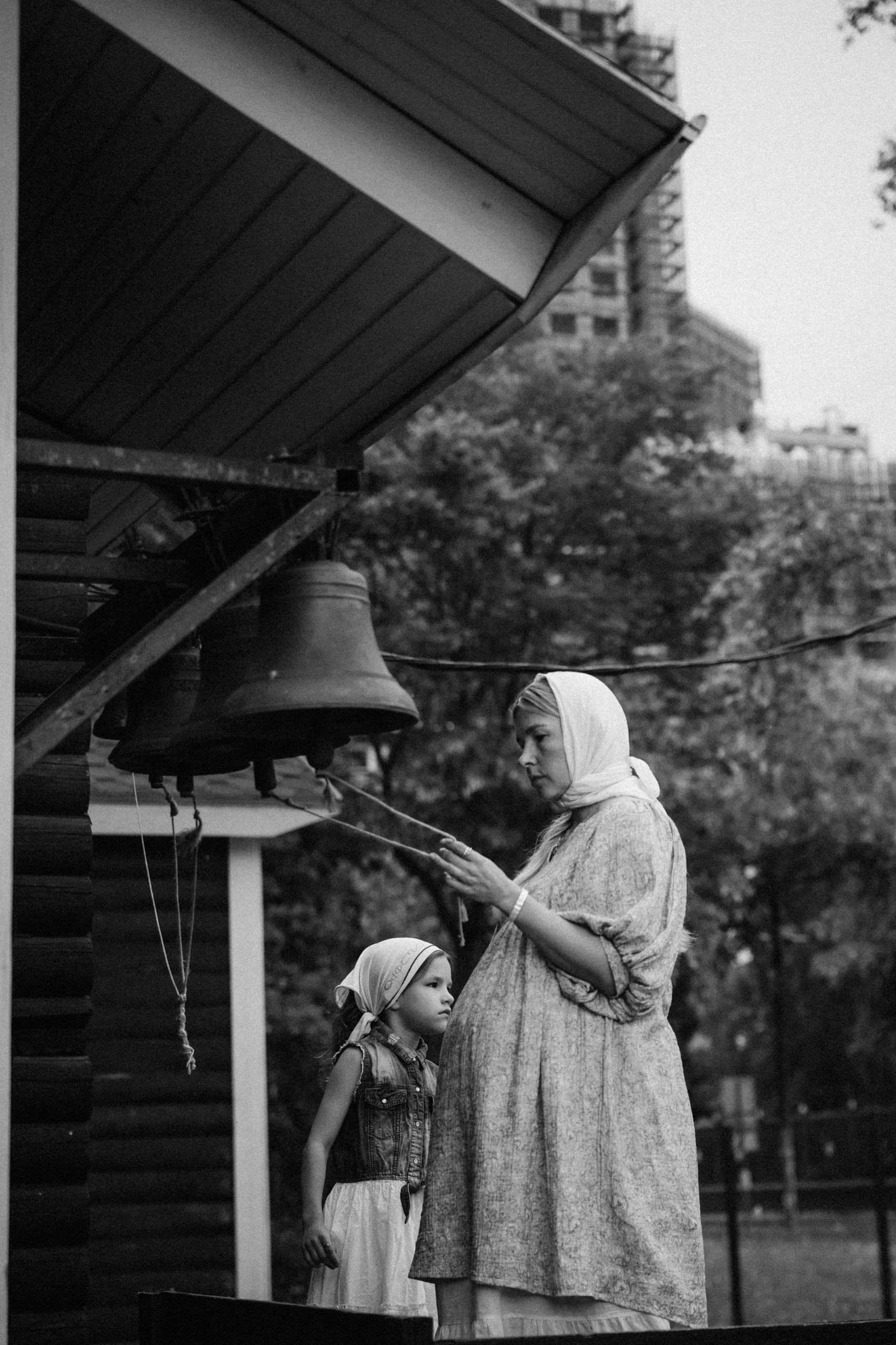 pregnant woman and the bell