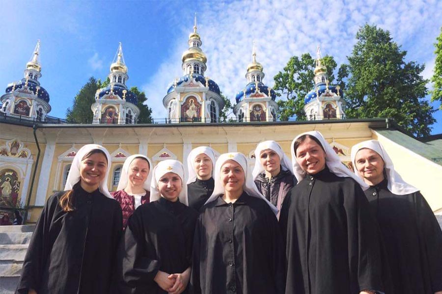 Rejoice choir during pilgrimage to Pskov Caves Monastery