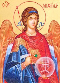 archangel icon from semiprecious stones