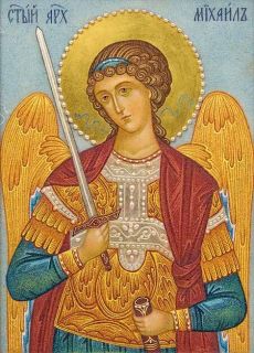 archangel icon from semiprecious stones
