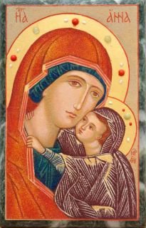 Icon of St Anna from gemstones