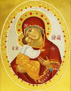 Ground Gemstones Icon Mother of God of Zhirovichi