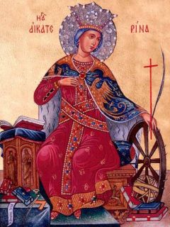 St Catherine Icon made of semiprecious gemstones