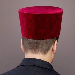 burgundy velvet kamilavka 
