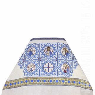 Russian-style priest vestment with blue Easter embroidery