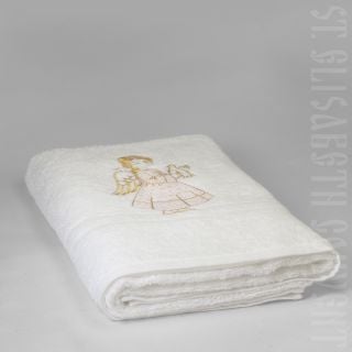 Cotton Terry Towel with Embroidered Angel and Dove (70*130 cm)