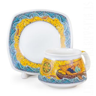 Apostles in kovcheg ceramic cup and a saucer set