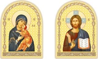 Christ the Pantocrator and Tenderness icon of the Mother of God (diptychs)
