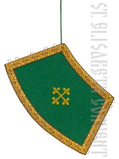 green epitrachelion with floral embroidery