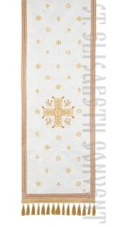 White silk analogion cover decorated with embroidery