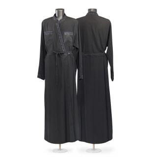 Black Greek-style priest undercassock with embroidery
