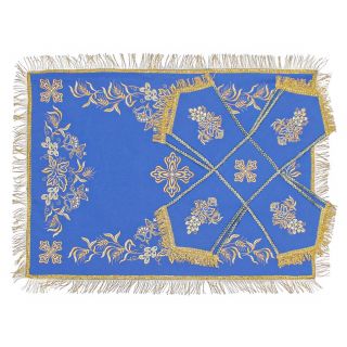 chalice covers and veil with embroidered grapes and crops