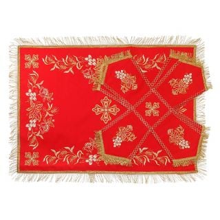 chalice covers and veil with embroidered grapes and crops