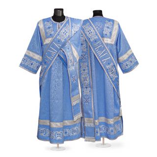 Blue protodeacon vestment with Paschal embroidery