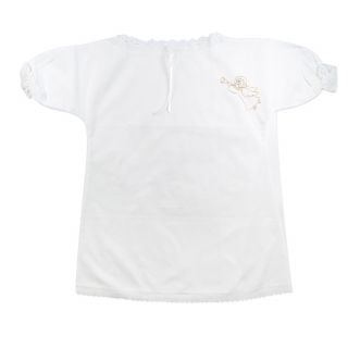 baptismal set with embroidered angel