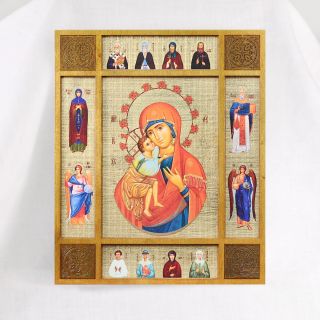 printed icon of the Mother of God of Zhirovichi with Saints