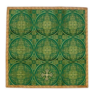 Chalice cover and burse from green brocade