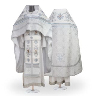 Russian-style priest vestment white velvet