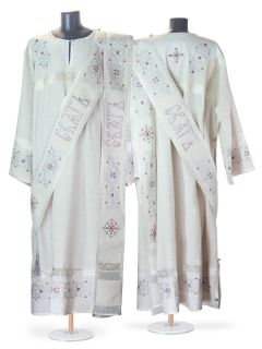 embroidered protodeacon silver vestment