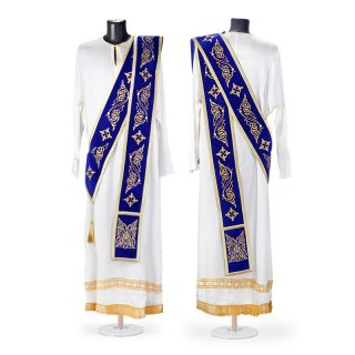 red velvet protodeacon orarion with silk embroidery