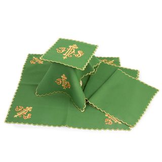 Green veil & burse set with embroidery