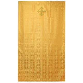 Gold Dossal Altar curtain with embroidered cross