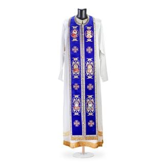blue velvet epitrachelion with icons