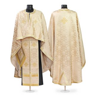 greek-style priest vestment beige with crosses