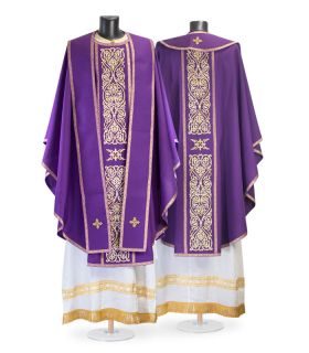 purple chasuble and a stole for a catholic clergy