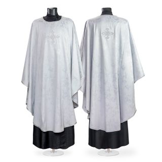 white/silver Chasuble and a stole with sewn cross