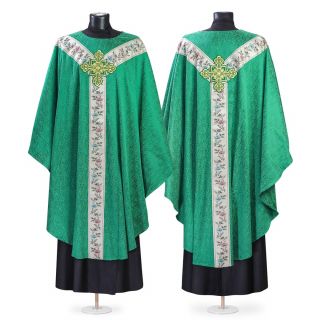 green vestment with gallon