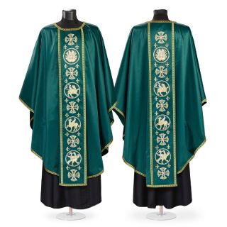 Green Catholic Vestment with golden embroidery of Evangelists