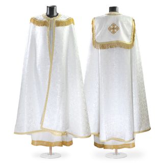 white silk clergy cope