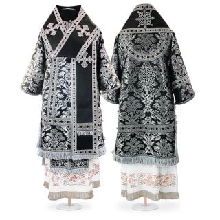 black Lenten brocade bishop vestment