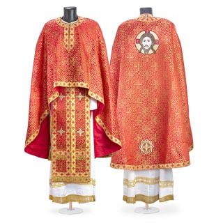 Greek-Style Priest Vestment with Embroidery of Christ