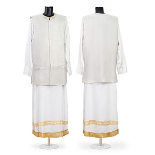 viscose rayon male vest for priests with embroidered pockets