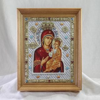 IVERON ICON OF THE MOTHER OF GOD decorated with semi-precious stones