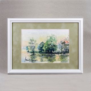 Collections of Watercolor Lake Paintings hand-drawn