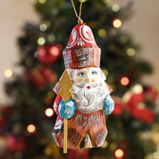 Carved Santa Ornament