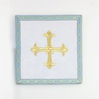 mass linens with embroidered crosses