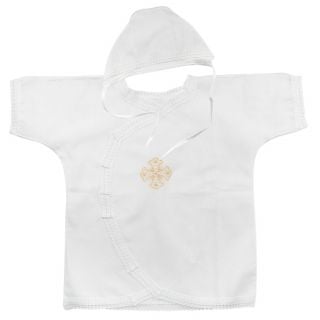 White Embroidered Christening Gown and Bonnet Set 